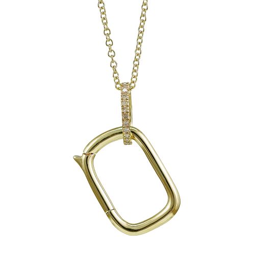 Diamond Rectangle Pendant Necklace
