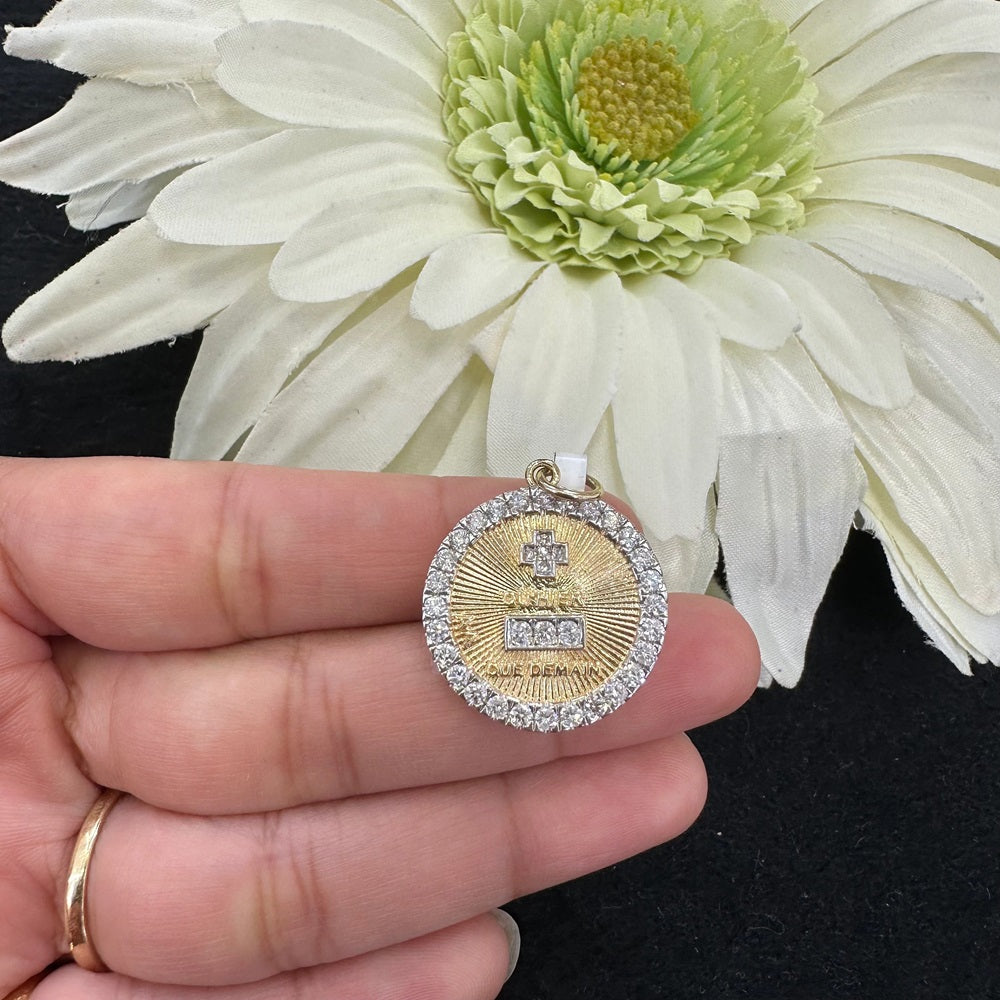 Diamond Plus Minus Sign Pendant 20mm