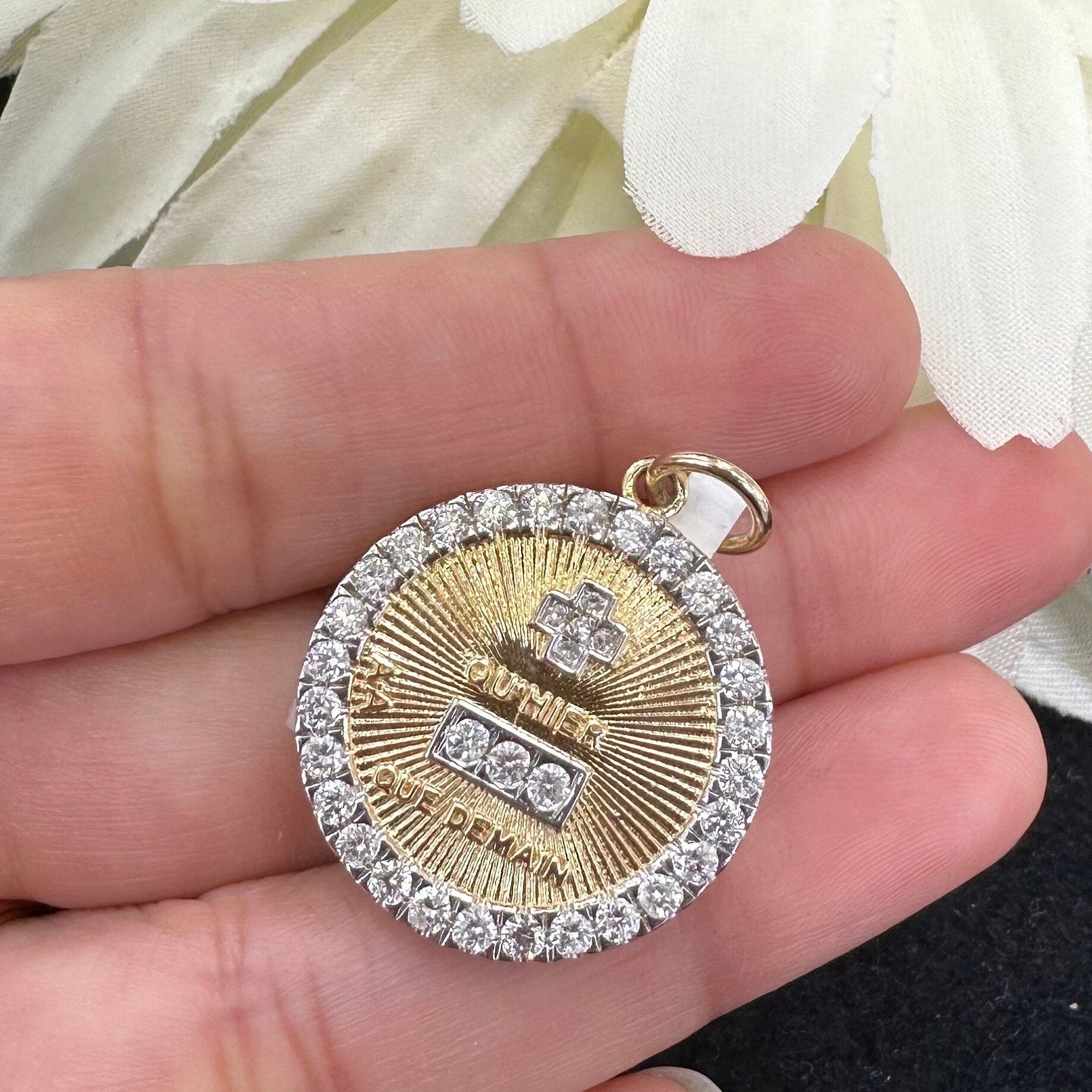 Diamond Plus Minus Sign Pendant 20mm