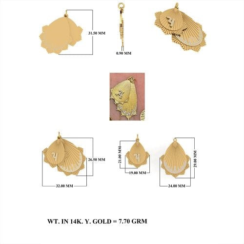 Diamond SunRays Pendant 24x29mm