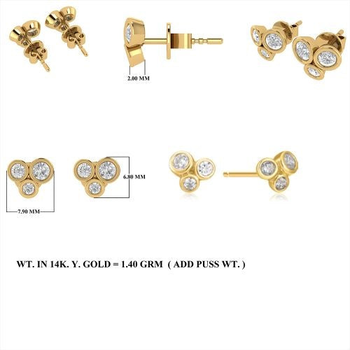Diamond Studs 6x7mm