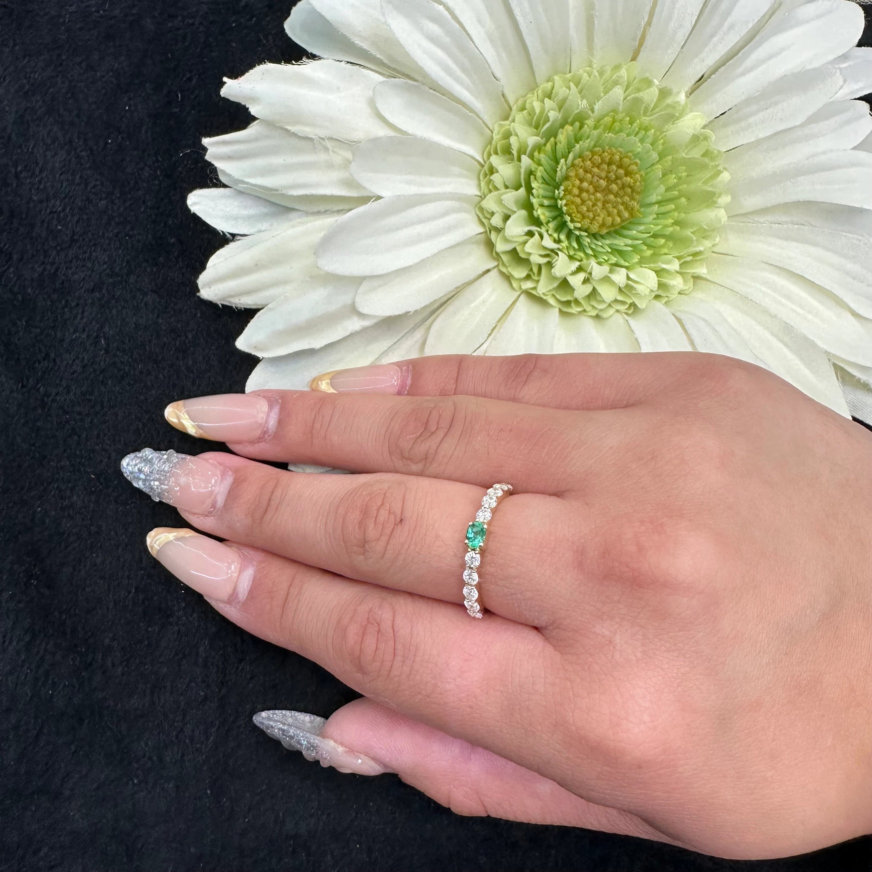Diamond & Emerald Ring -7