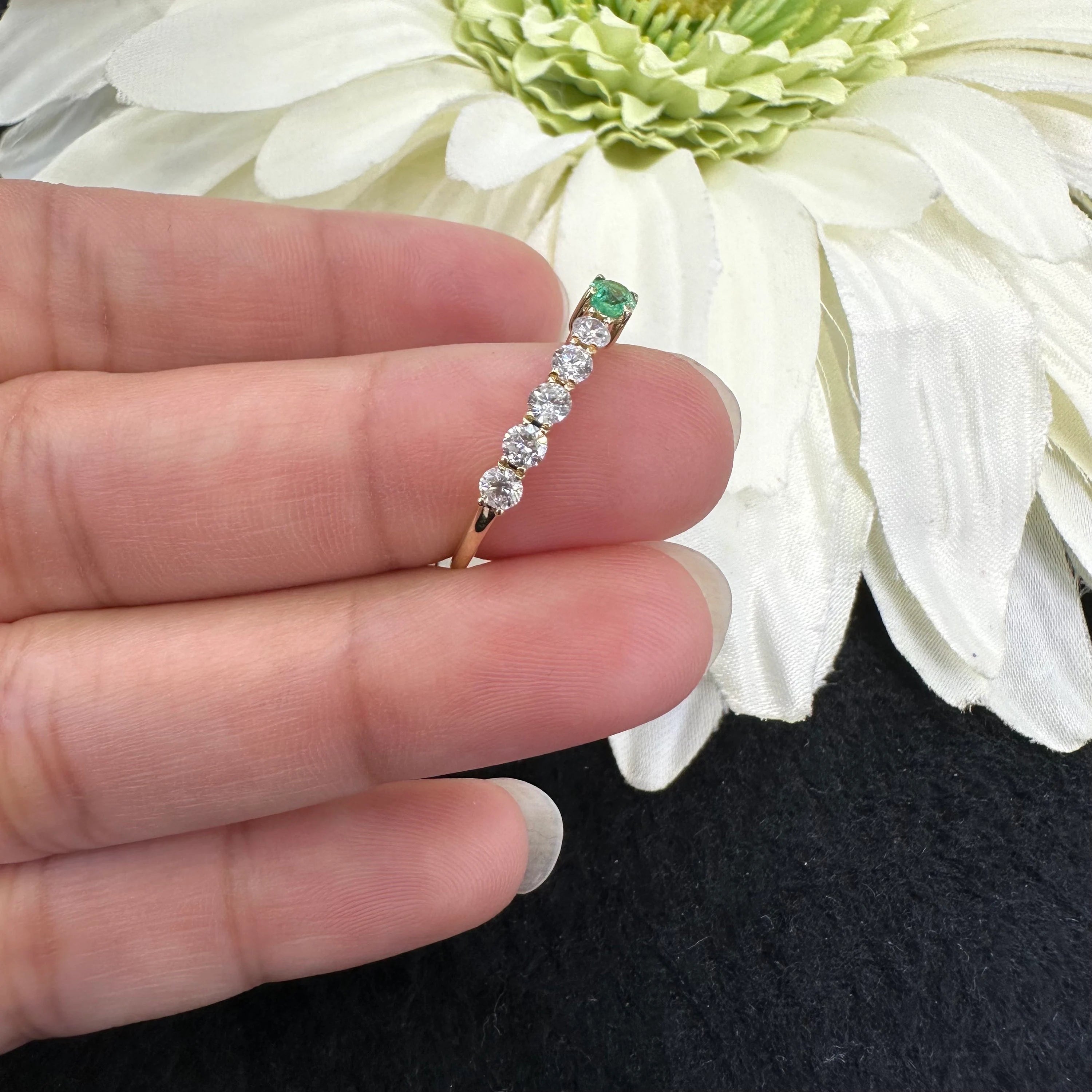 Diamond & Emerald Ring -7
