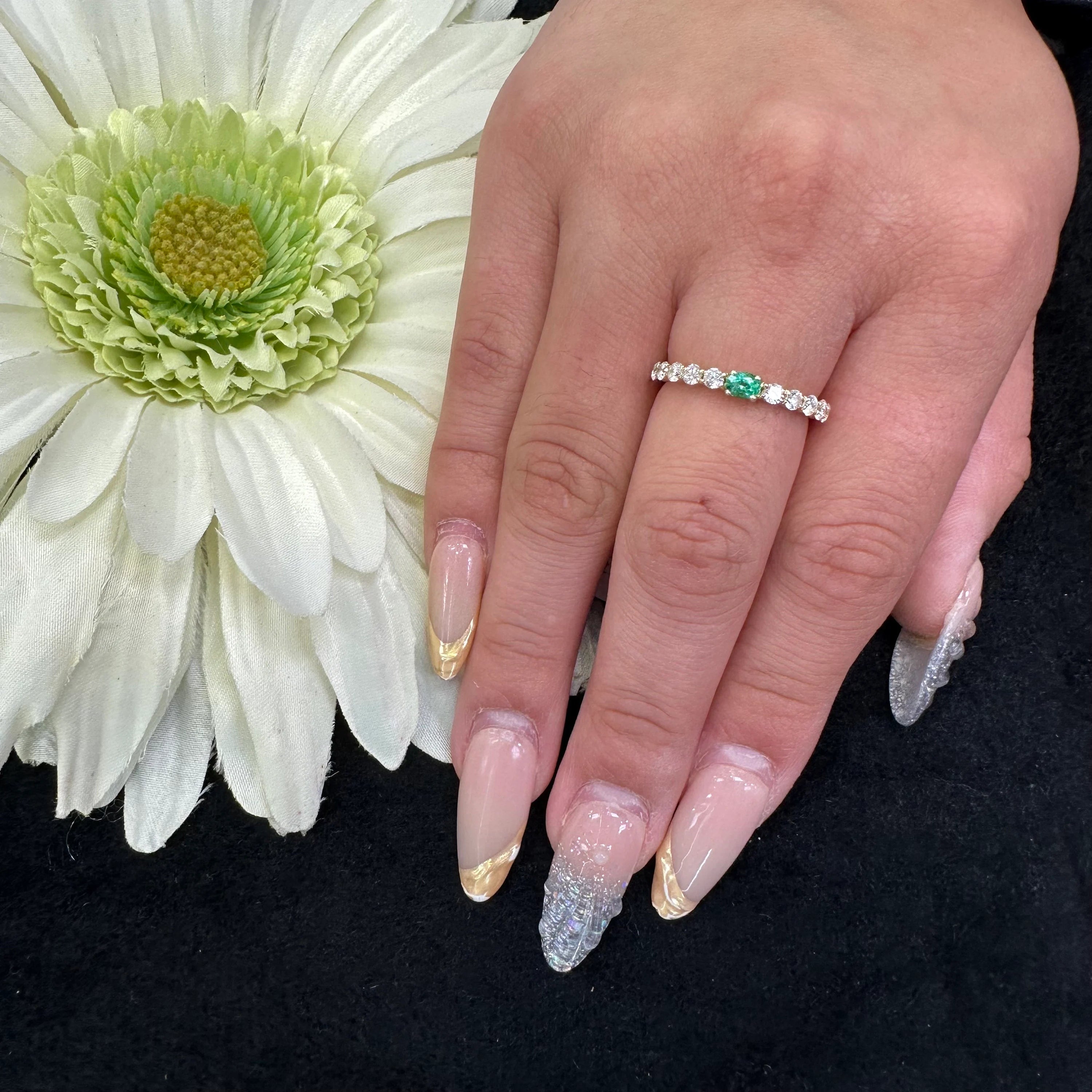Diamond & Emerald Ring -7