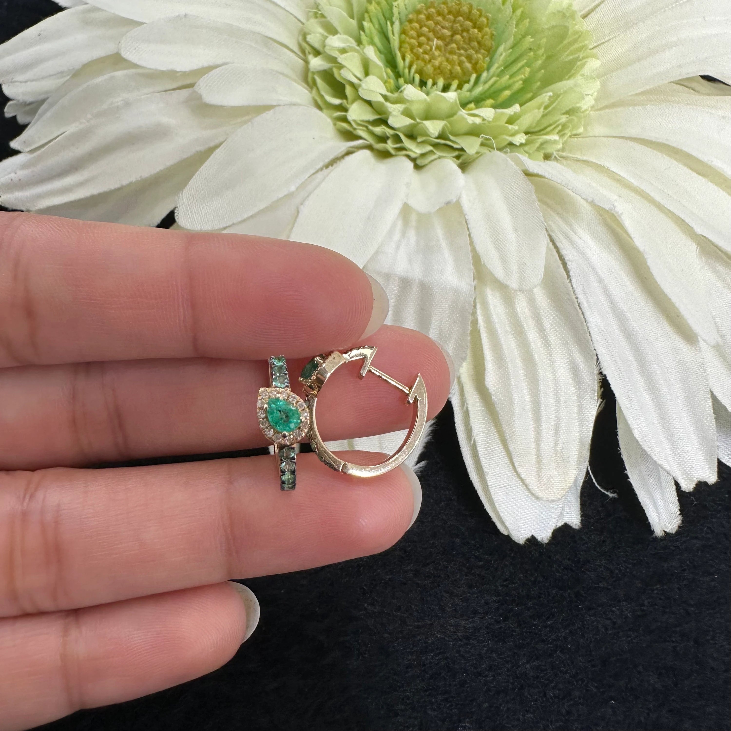 Diamond Emerald Earring