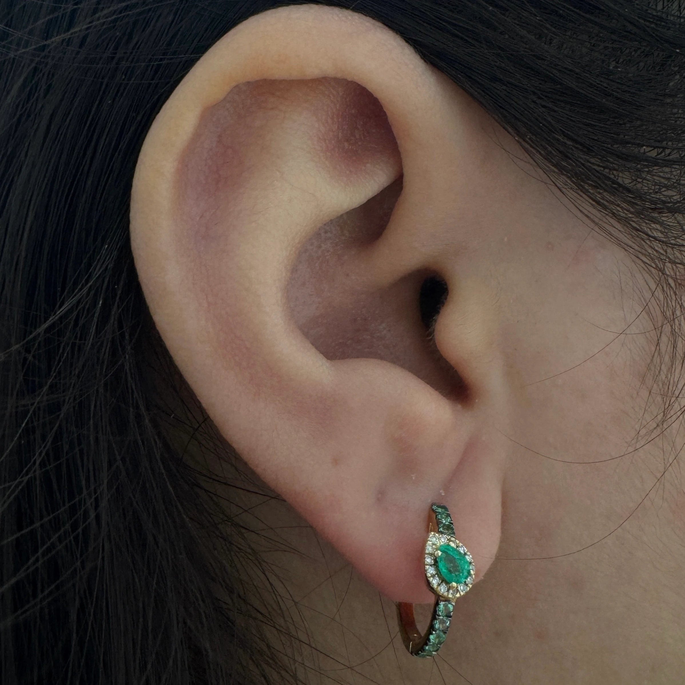 Diamond Emerald Earring