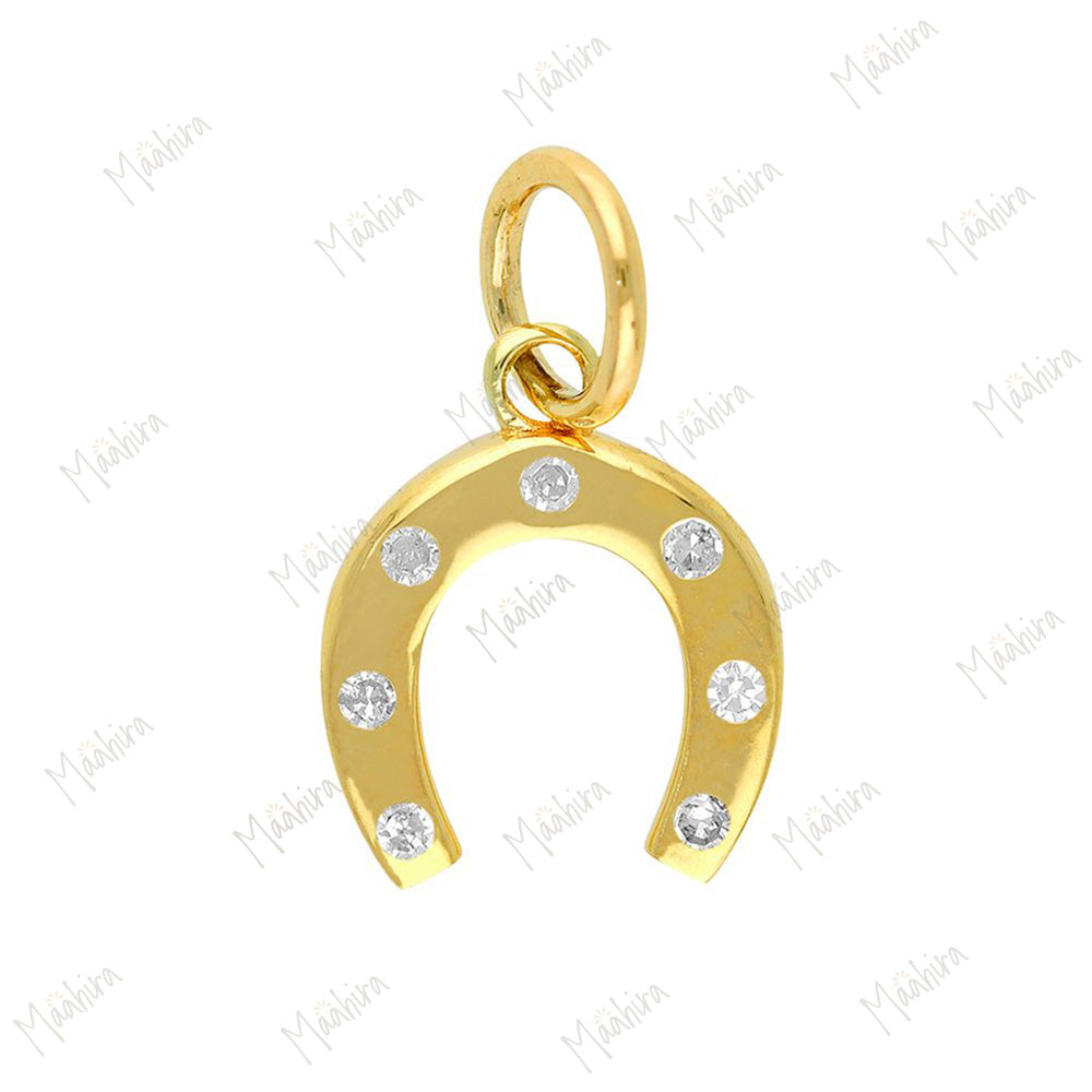 Diamond Horseshoe Charm 8x10mm