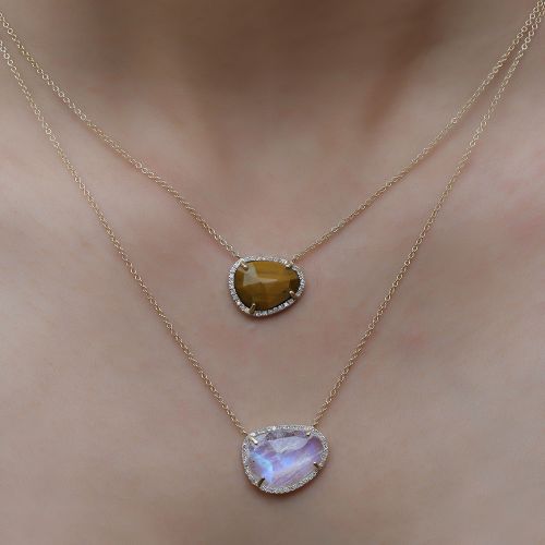 Diamond Tiger Eye Necklace