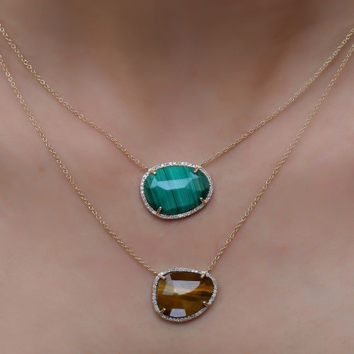 Diamond Tiger Eye Necklace