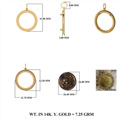 Diamond Brass Coin Pendant