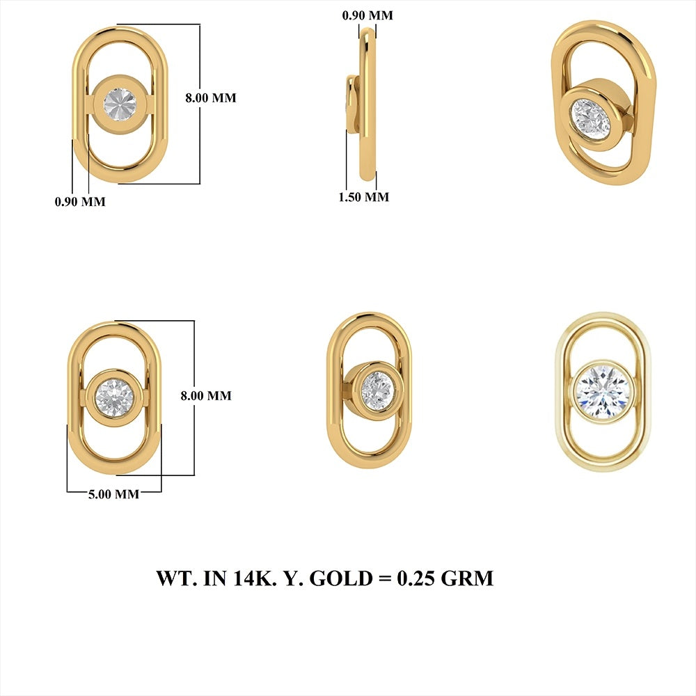 Diamond Mini Rectangle Connector Charm 5x8mm