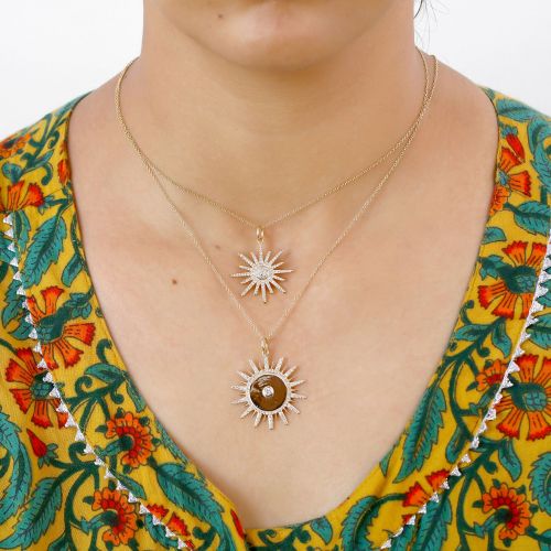 Diamond Sunburst Pendant 24mm