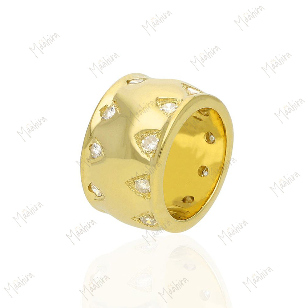 14k Gold Diamond Star Rondelle Bead / Roundel Bead Charm 7x5mm