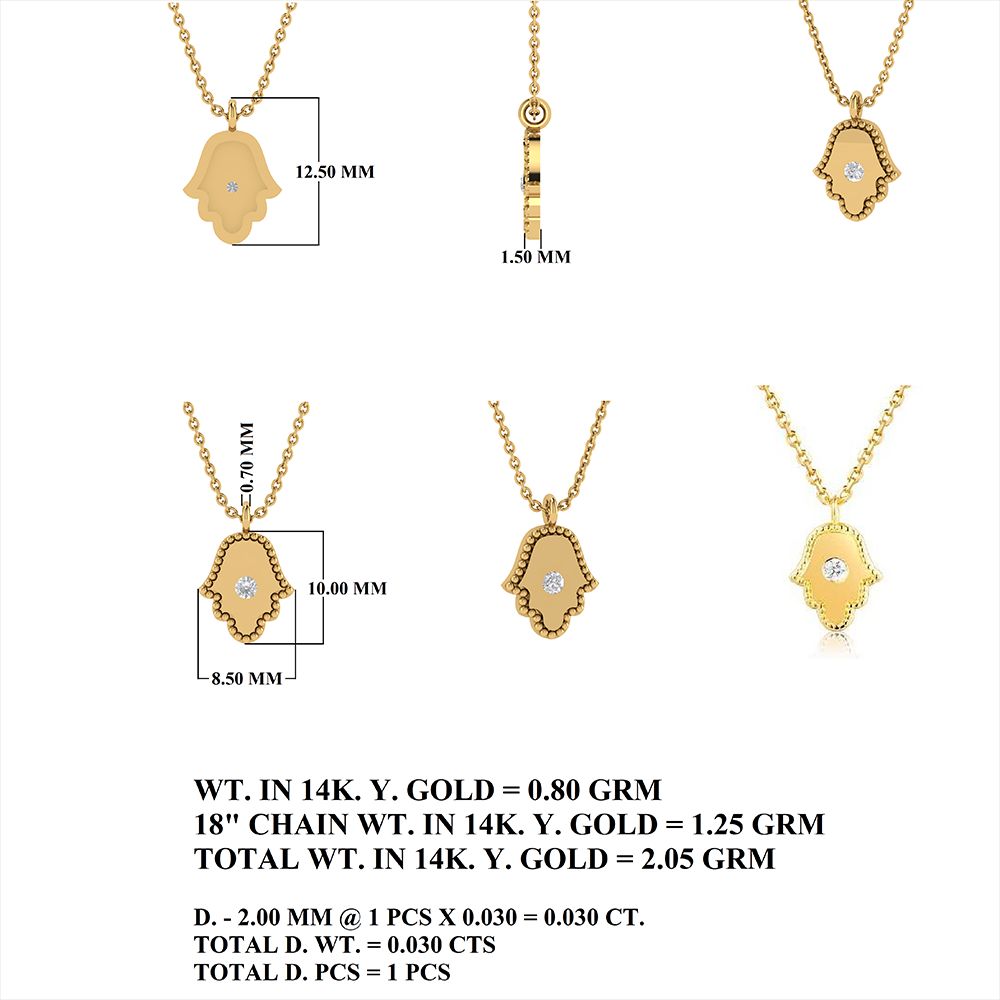 Diamond Hamsa Charm