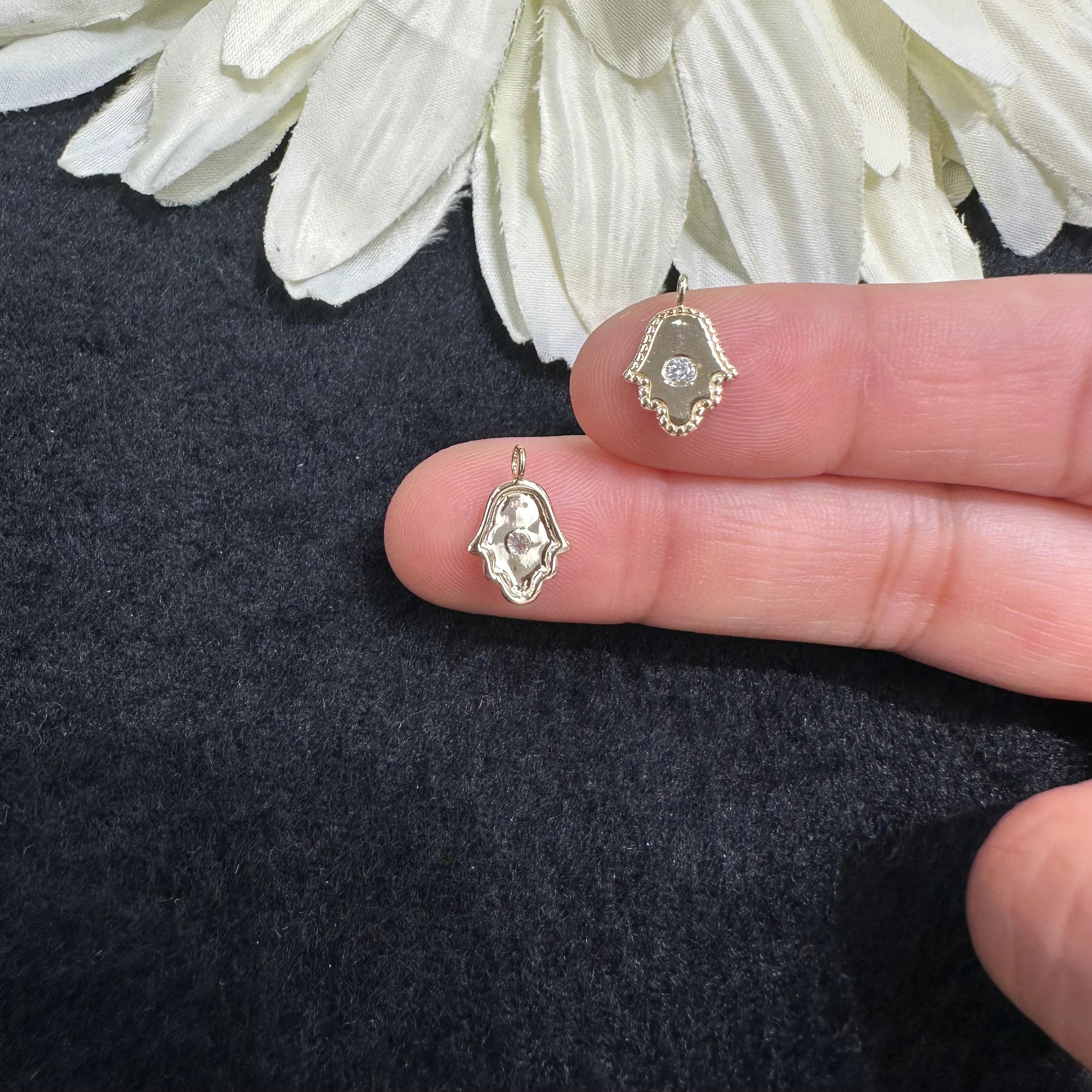Diamond Hamsa Charm