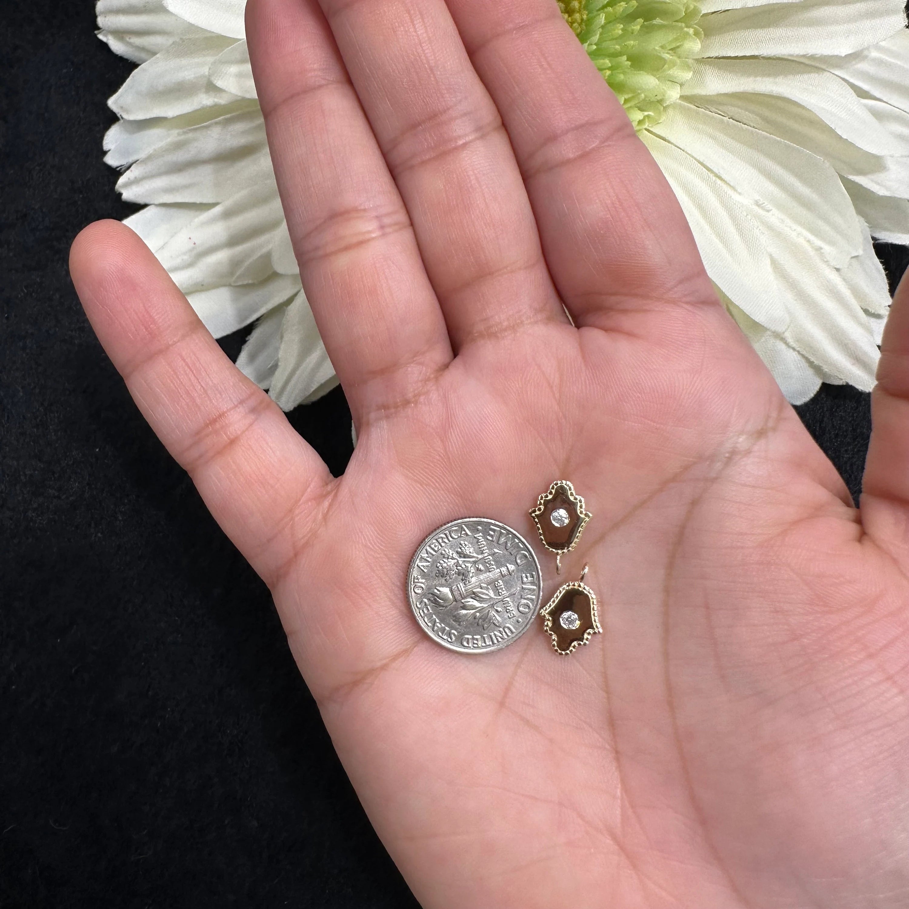 Diamond Hamsa Charm