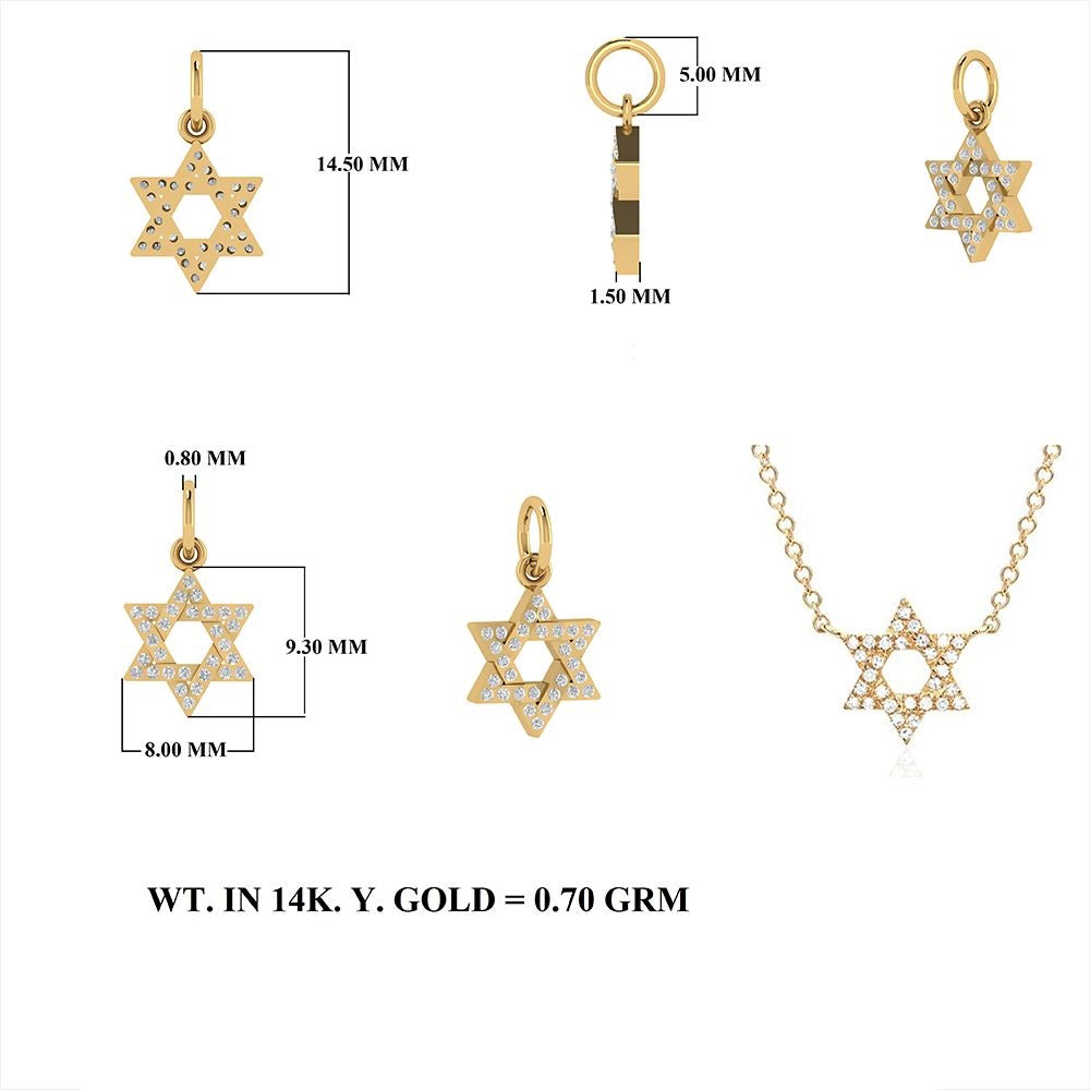 Diamond Star Of David Charms