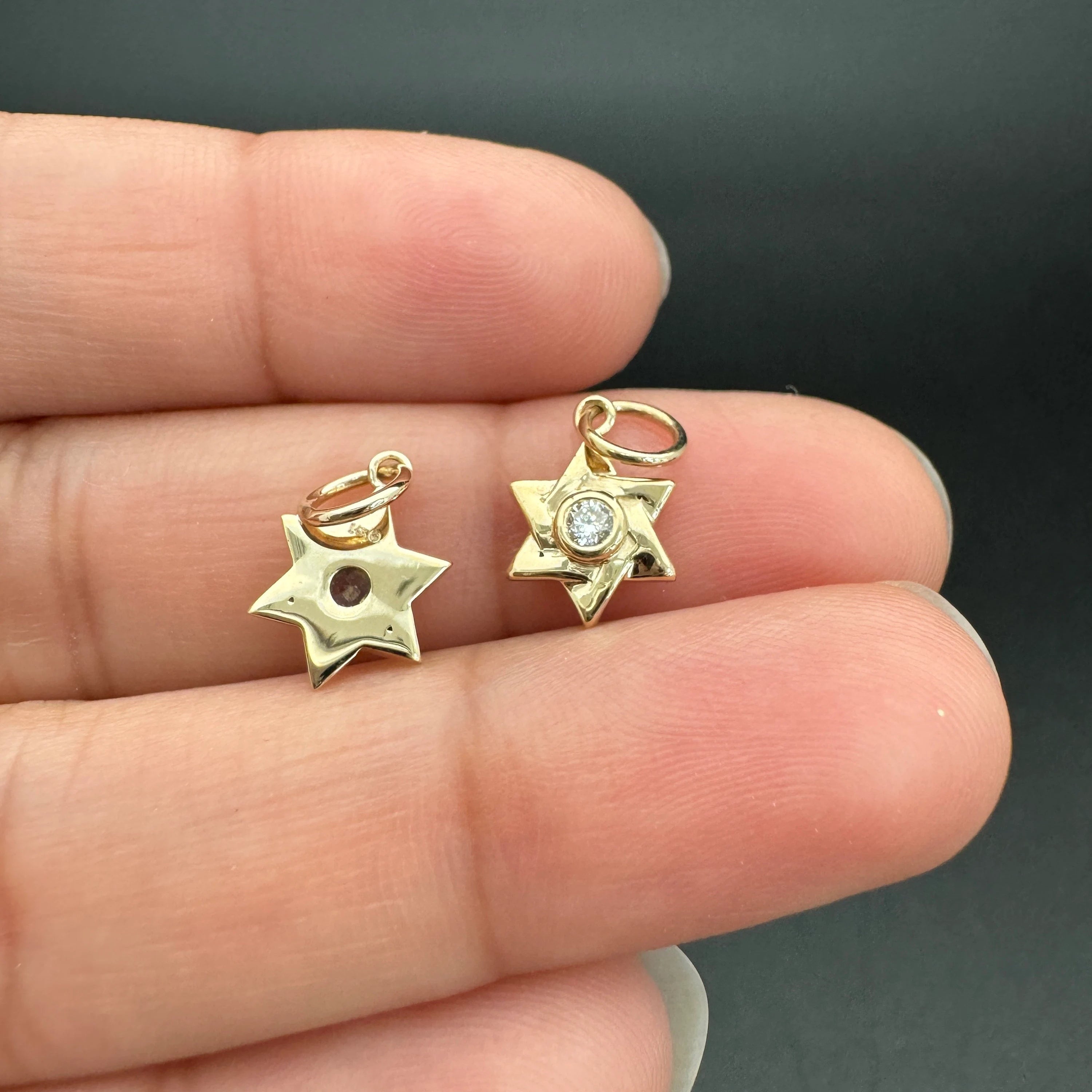 Blue Sapphire Star Of David Charms