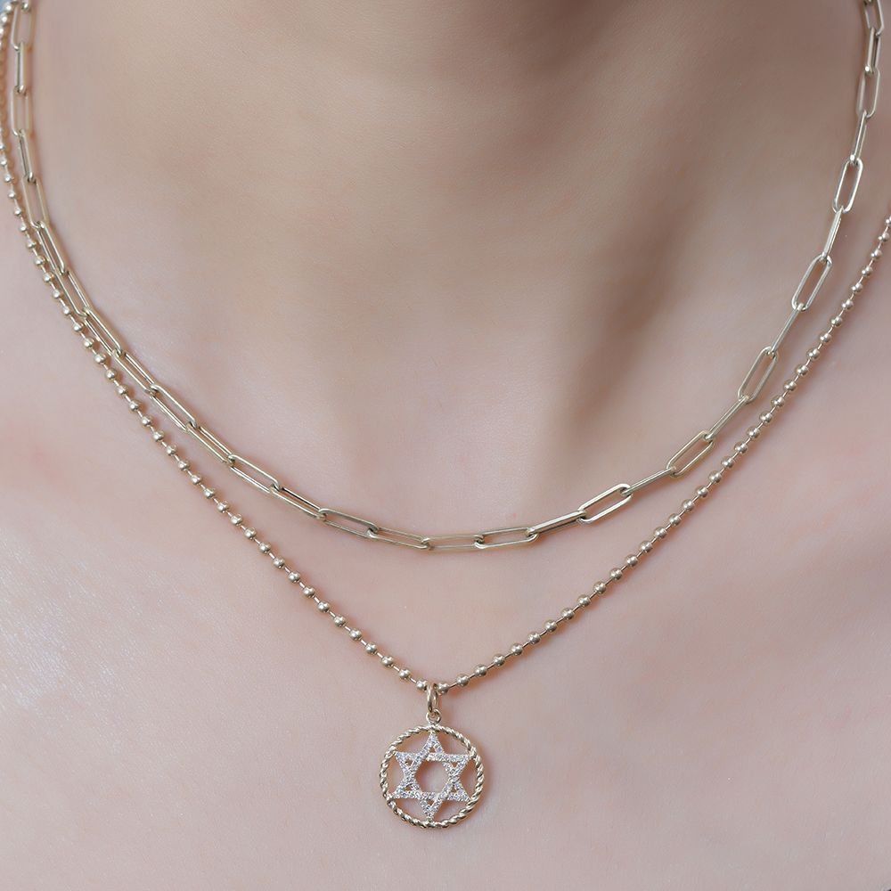 Diamond Star Of David Pendant 14.30mm