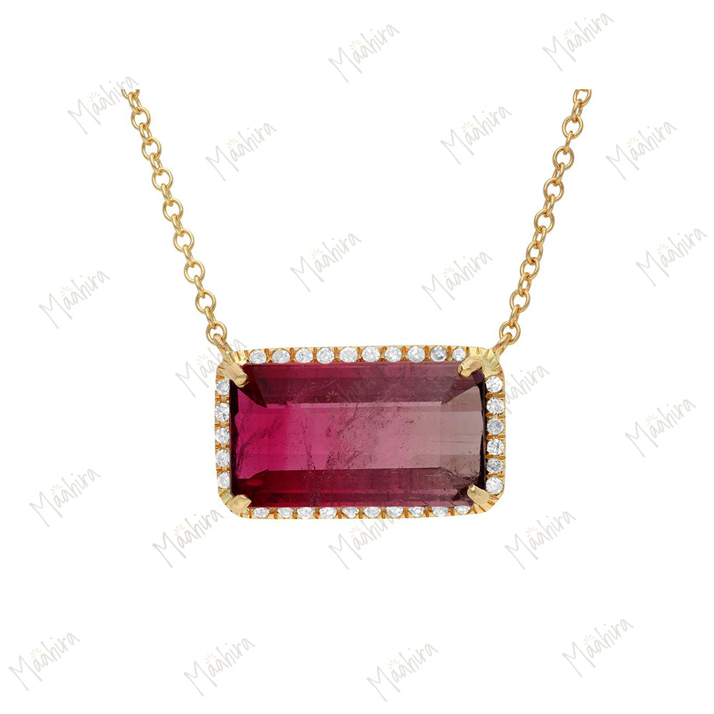 Diamond Bio Tourmaline Necklace