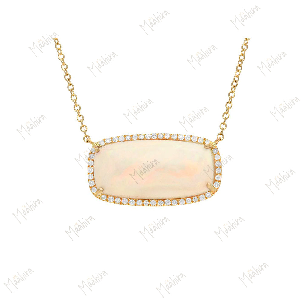 Diamond Opal Necklace
