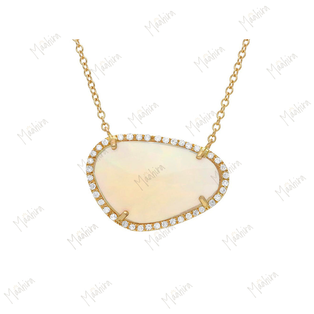 Diamond Opal Necklace