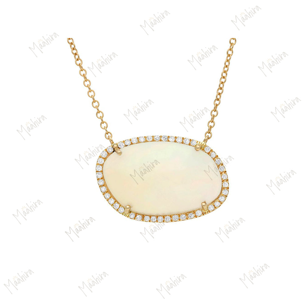 Diamond Opal Necklace