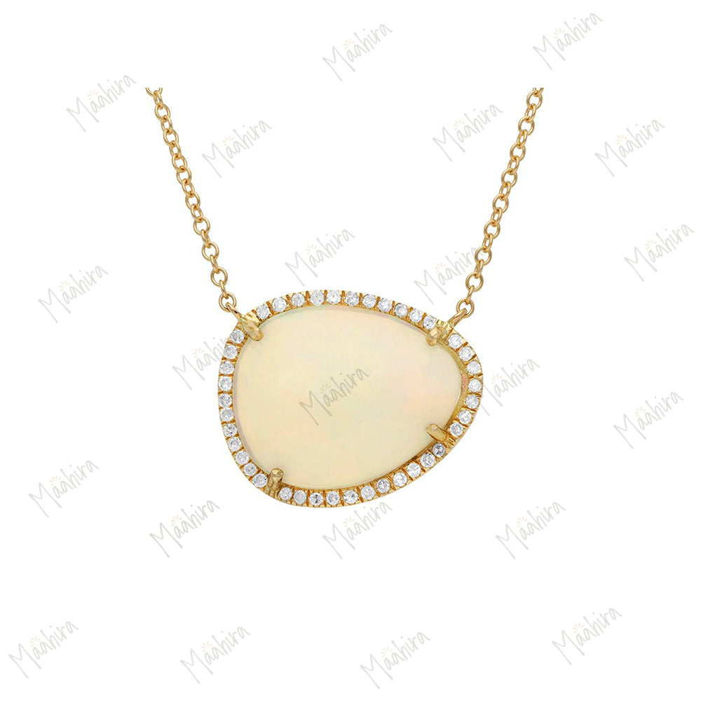 Diamond Opal Necklace