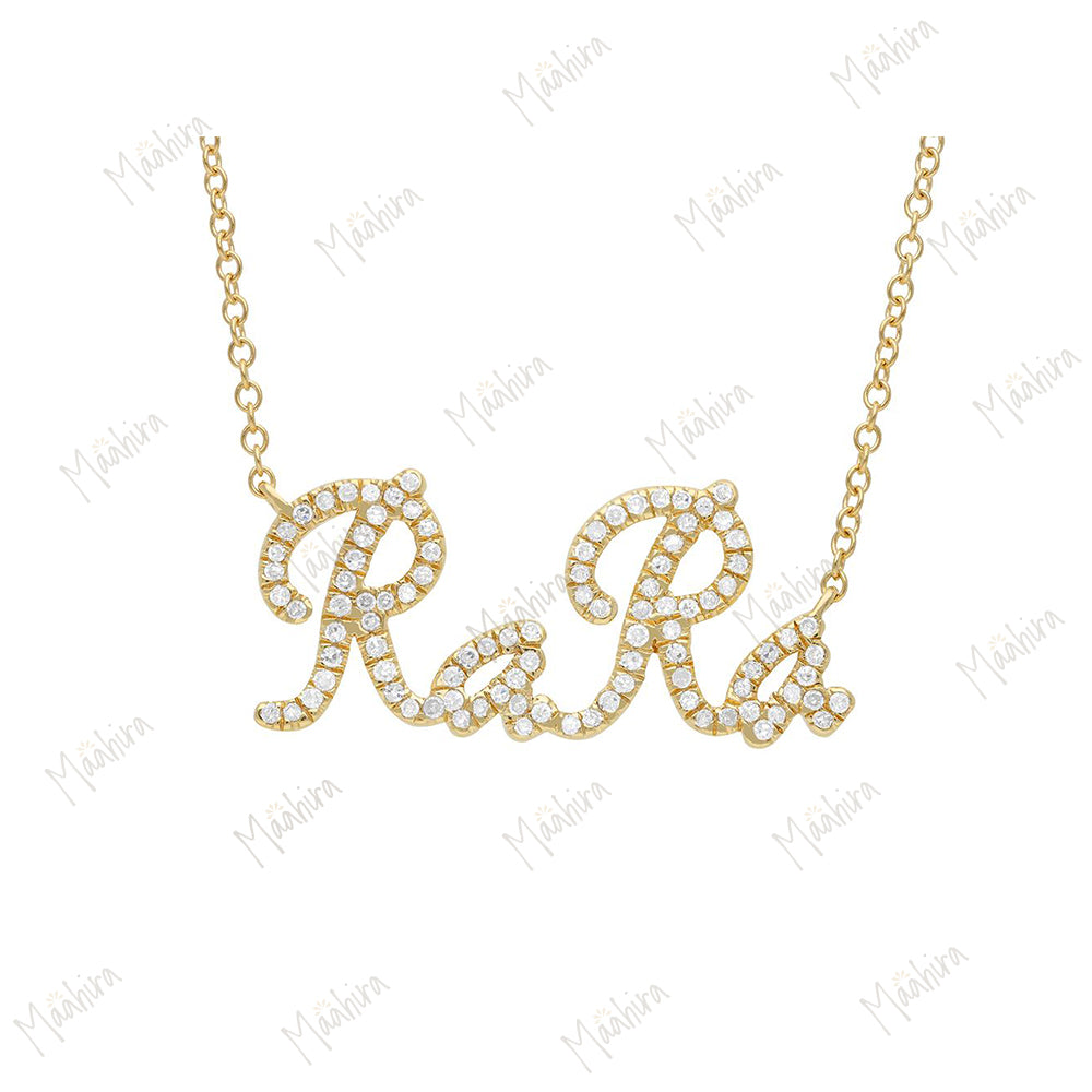 Diamond Lacy Name Necklace