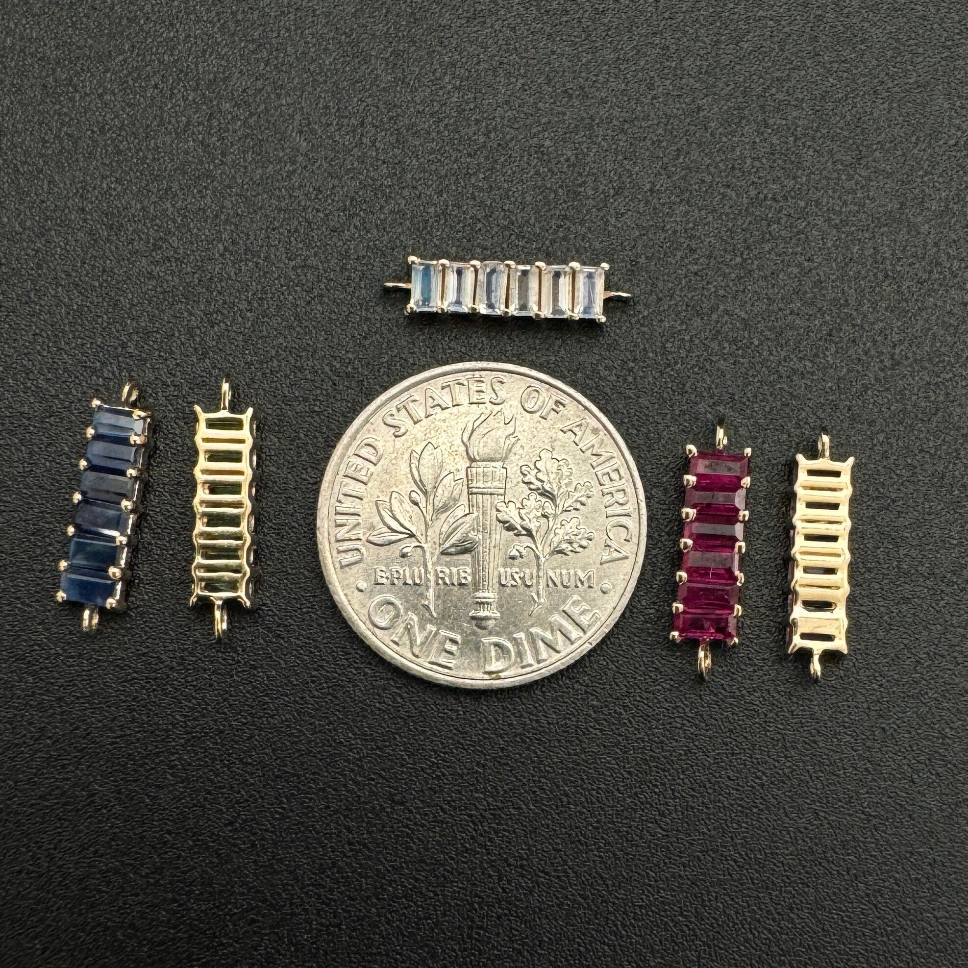 Blue Sapphire Jewelry Connector 10.20x3.20mm