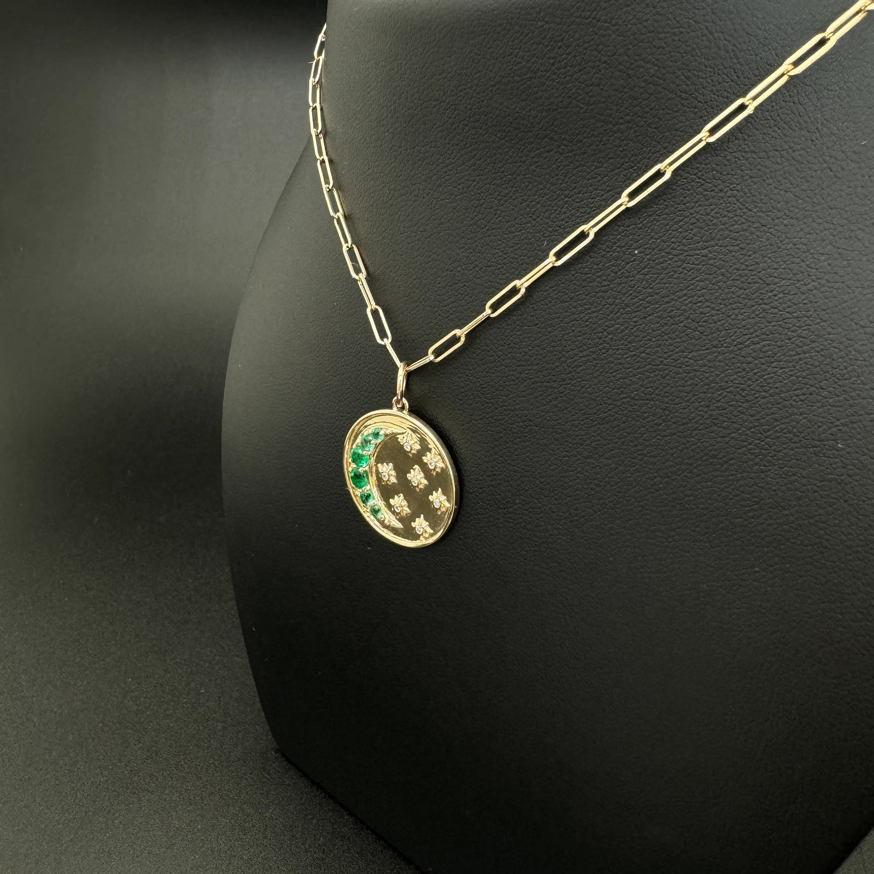 Diamond Emerald Pendant 20mm