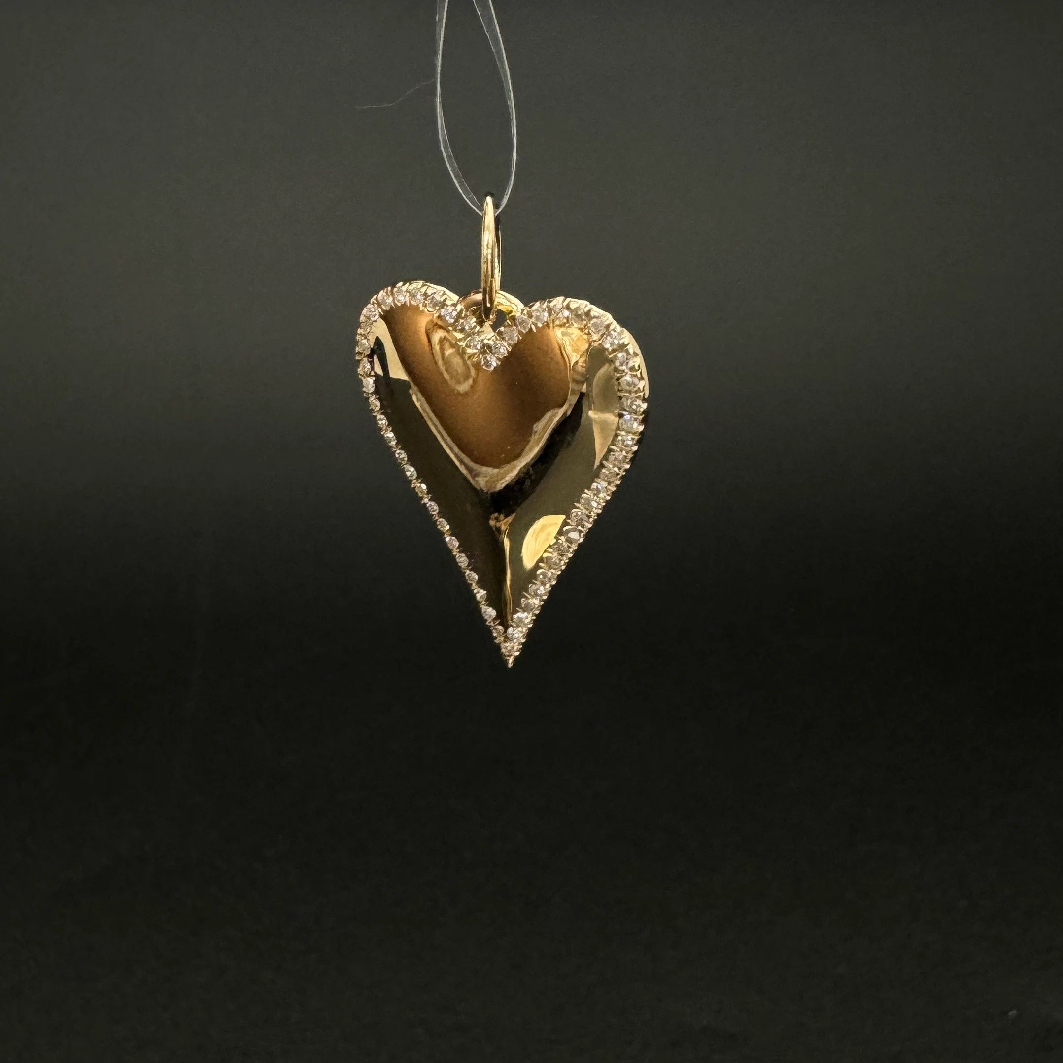 Diamond Border Heart Pendant 20mm