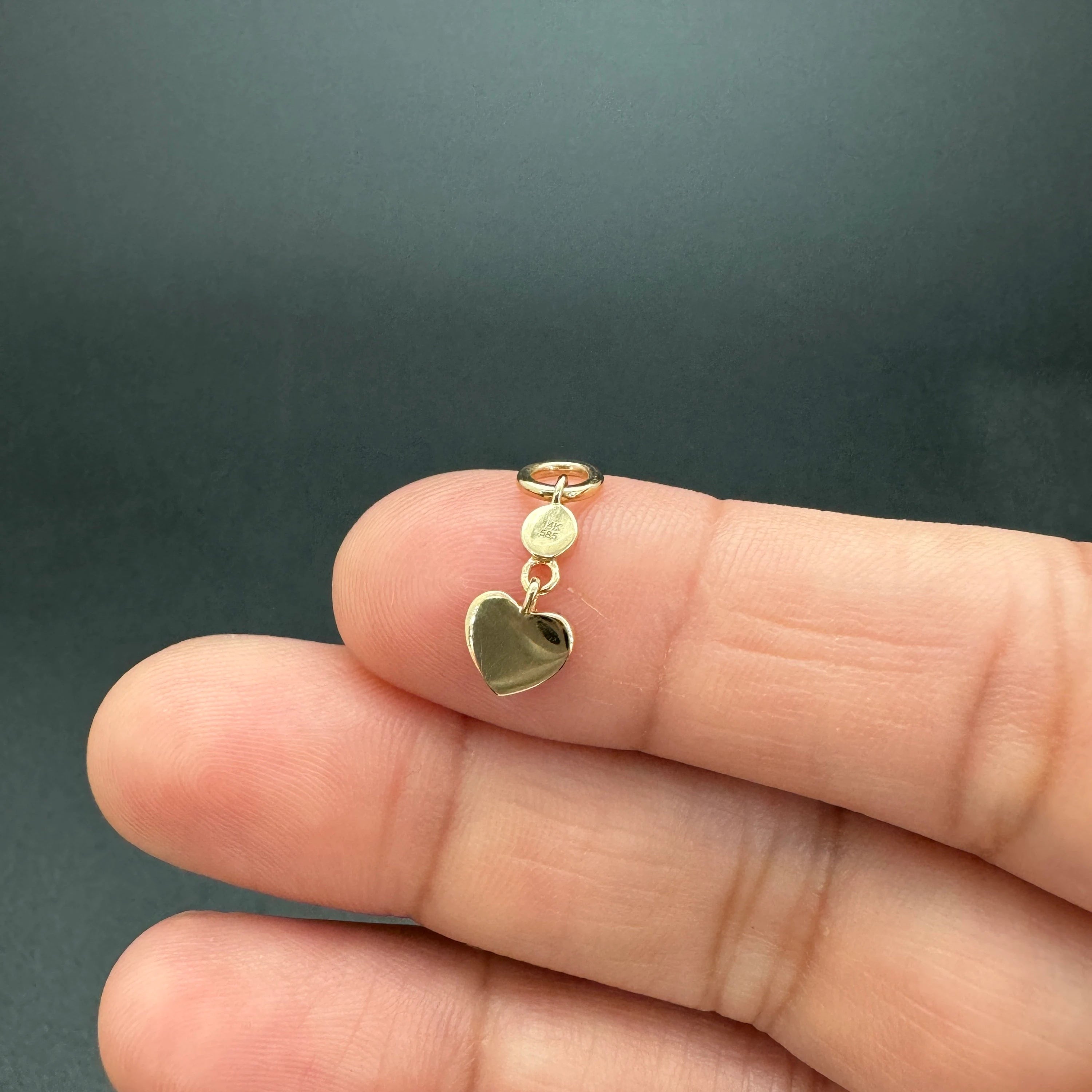 Diamond Disc & Emerald Heart Charm