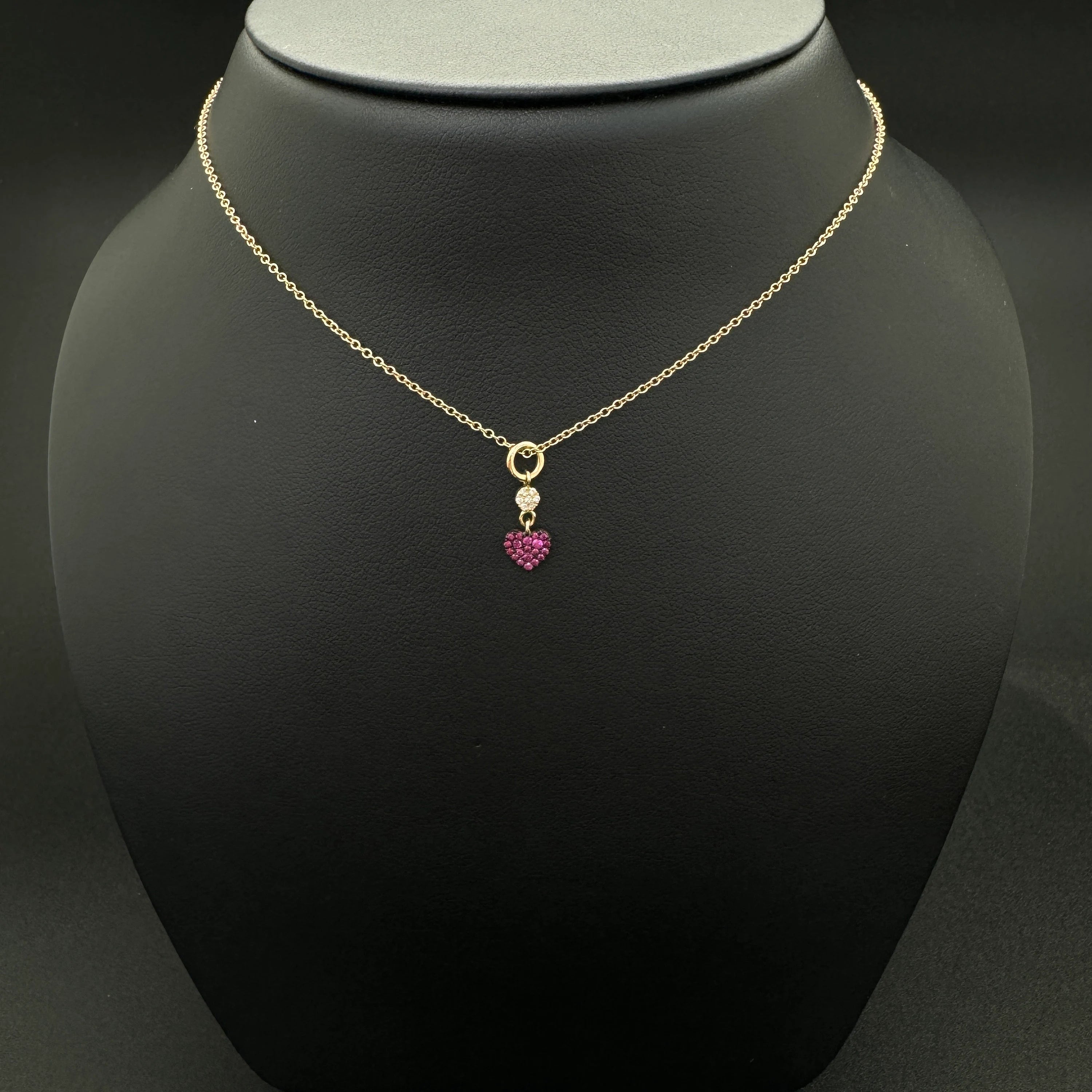 Diamond Disc & Emerald Heart Charm