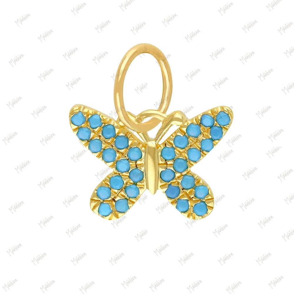 Black Diamond Butterfly Charm 8x11mm