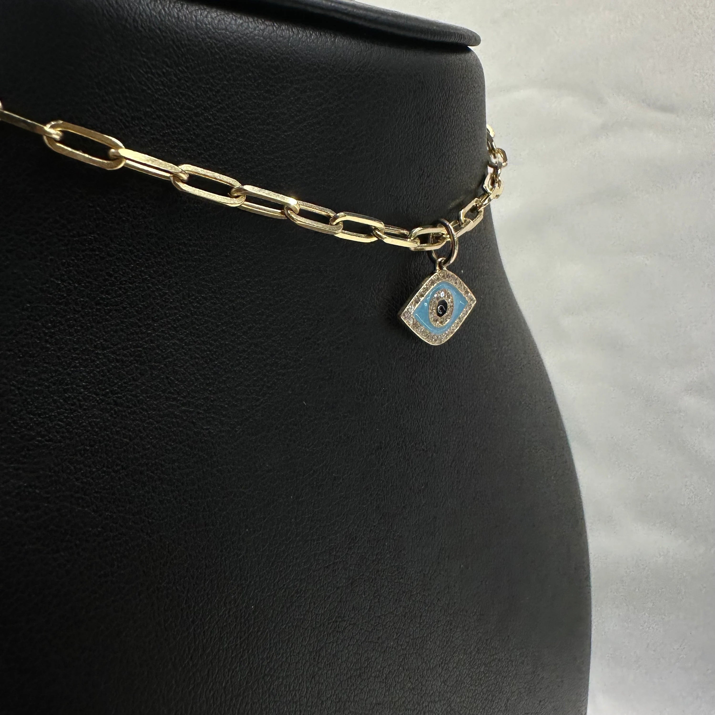 Diamond Blue Enamel Eye charm