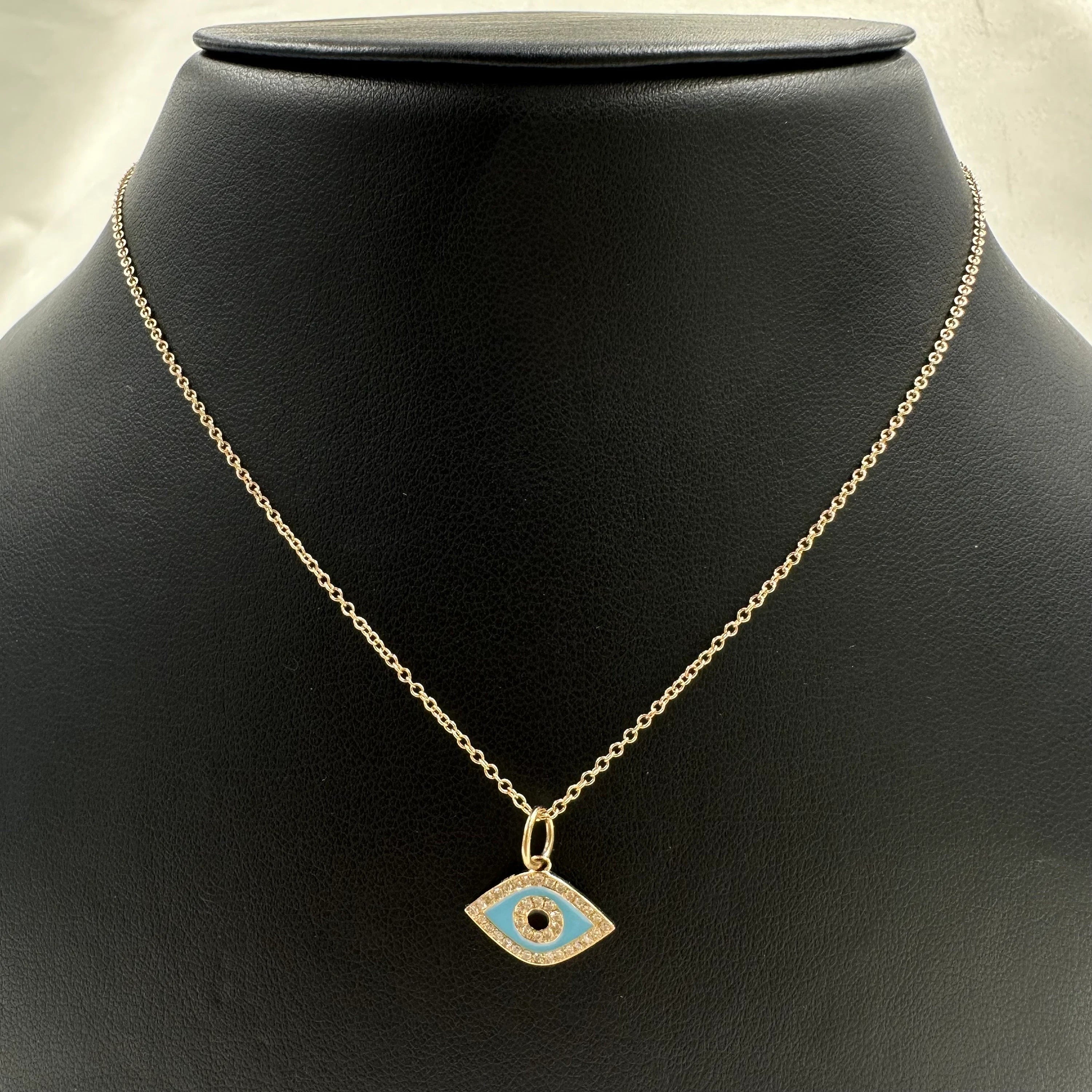 Diamond Blue Enamel Eye charm