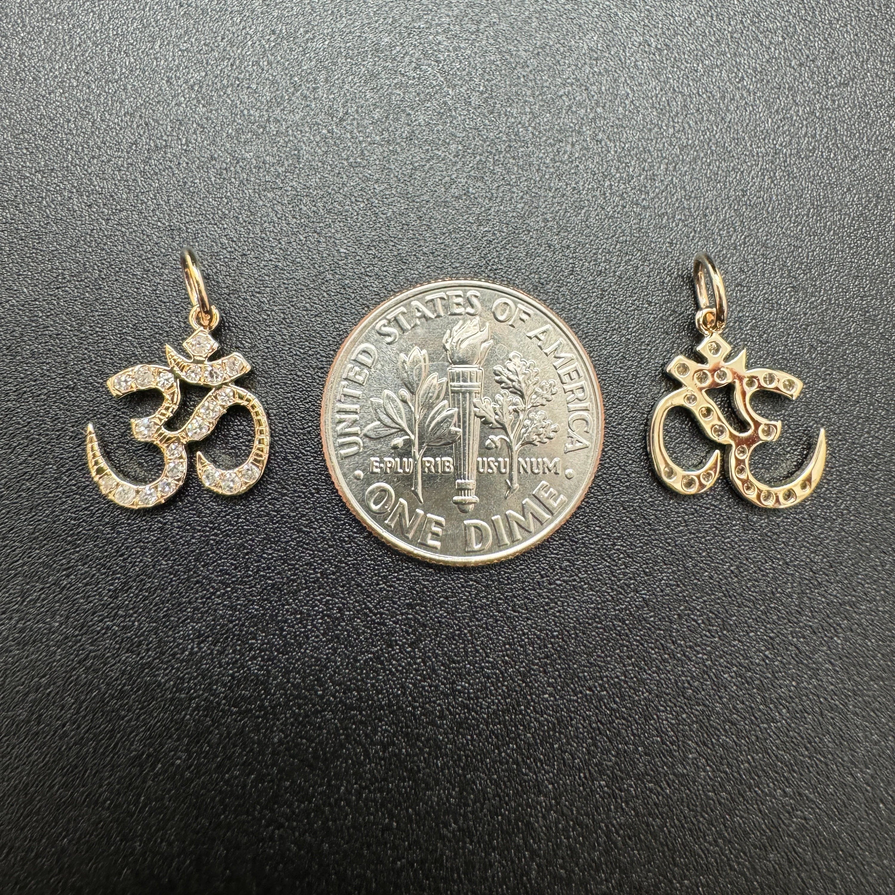 Om diamond charm 11x11.50mm