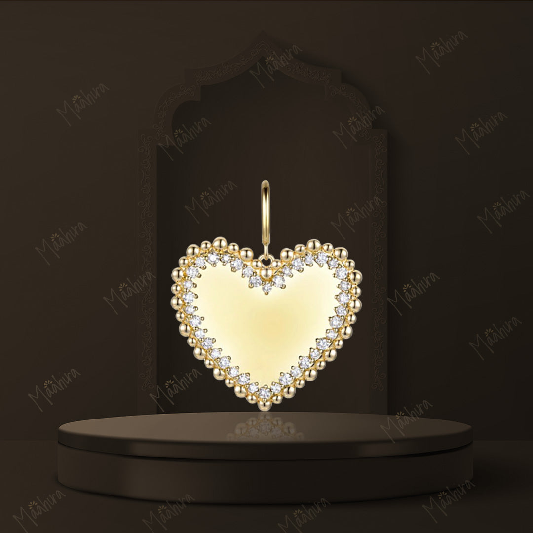 Diamond Heart Pendant 28x23mm