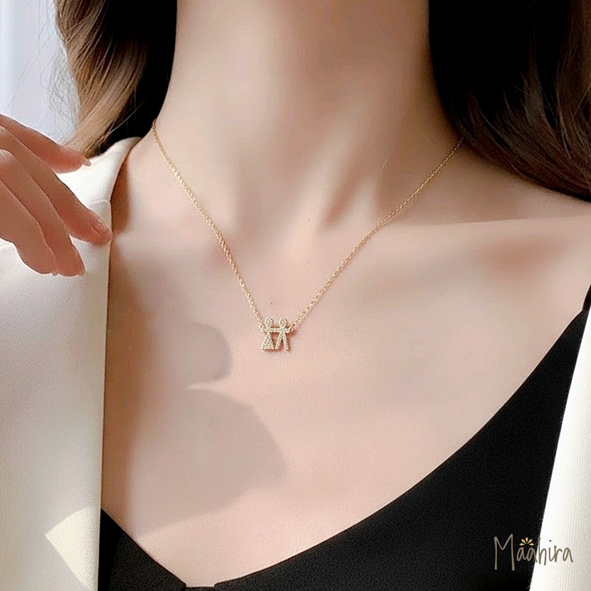 Boy & Girl Diamond Necklace