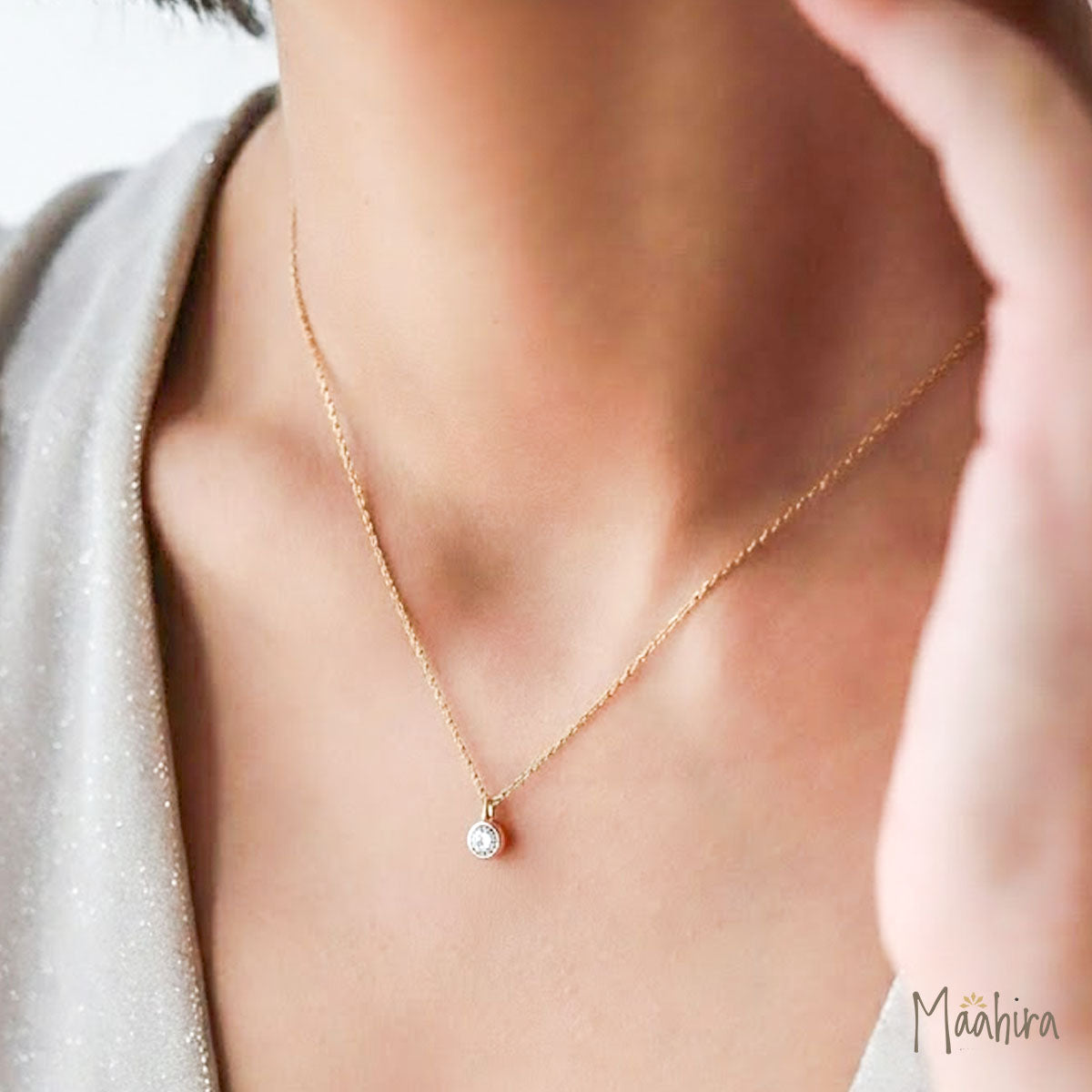 Diamond Bezel Necklace