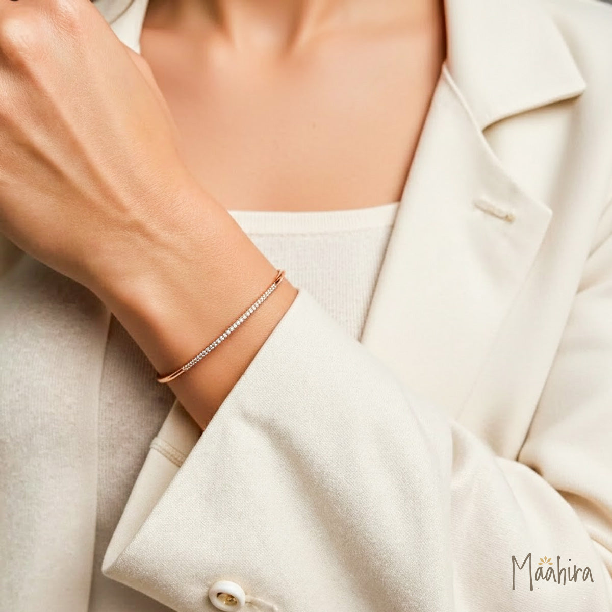Diamond Cuff Bangle 55x45mm