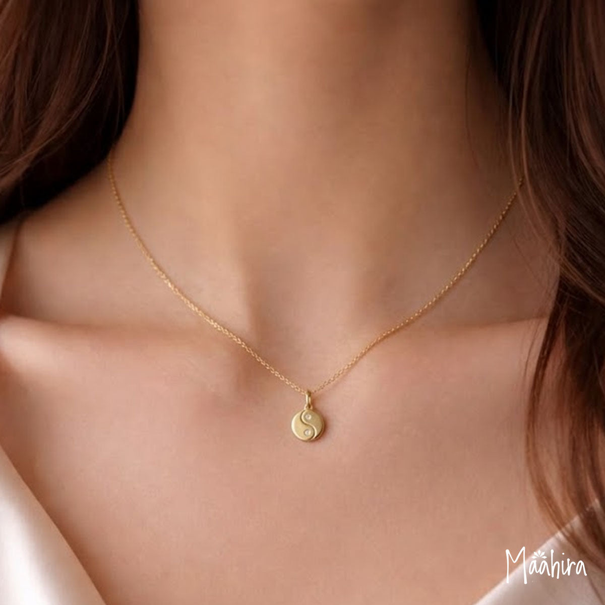 Diamond & Gold Ying Yang Pendant