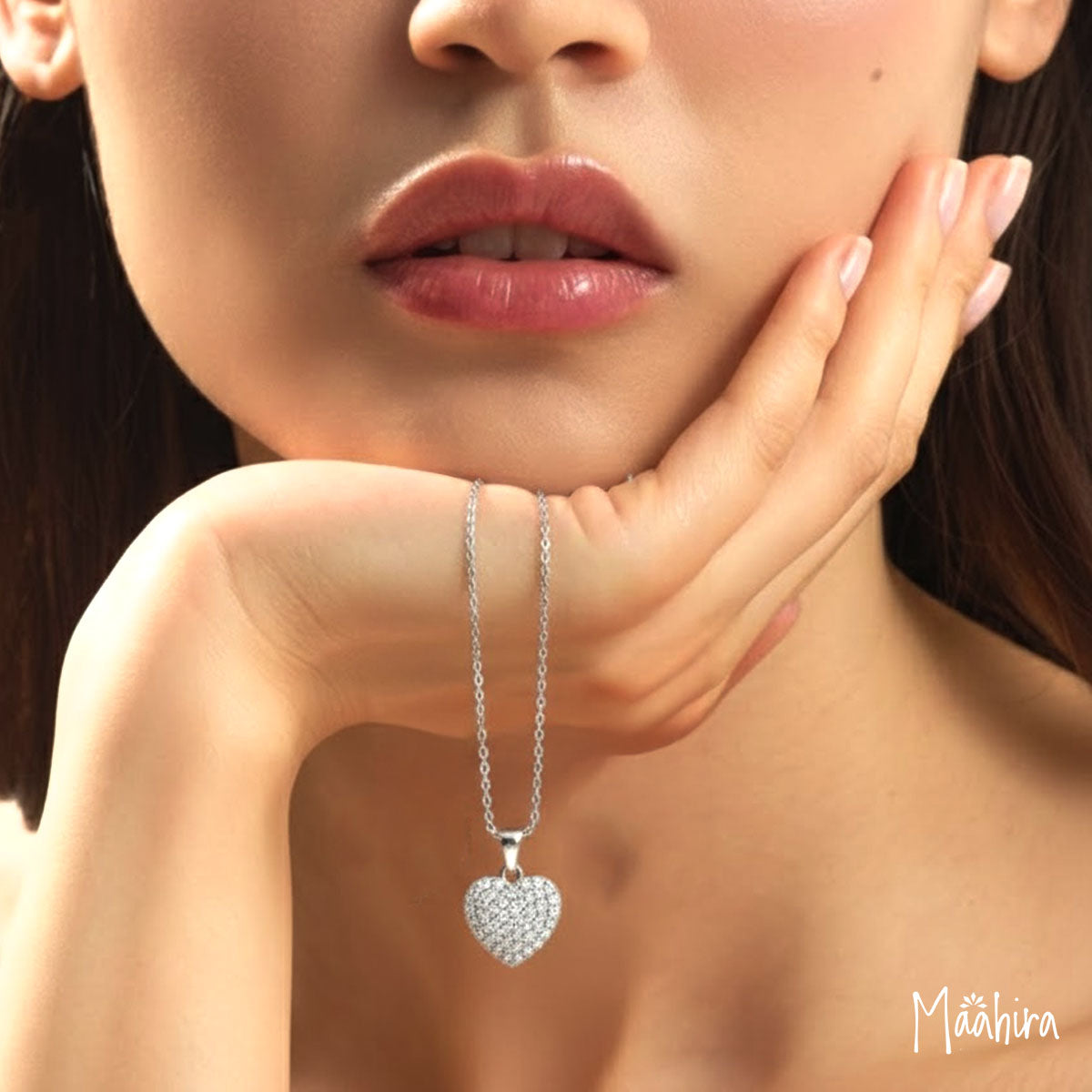 Diamond Heart Necklace 6.60x7mm