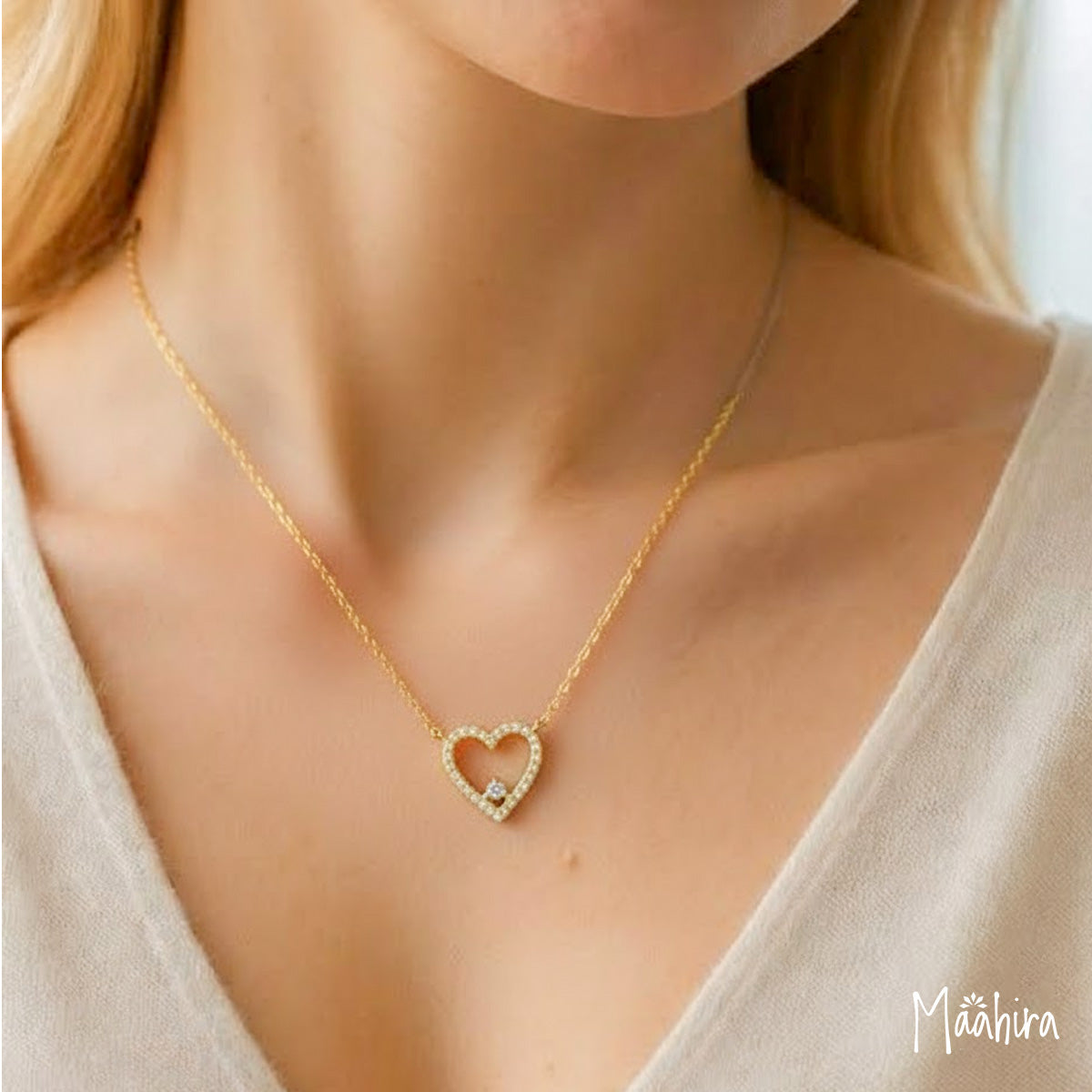Diamond Heart Pendant Necklace