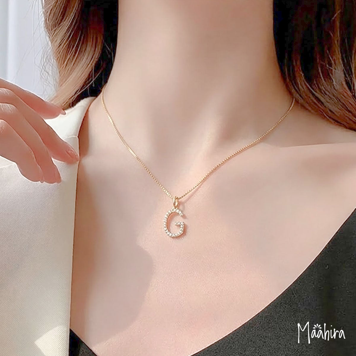 Diamond Initial Pendant Letter "G" 15mm
