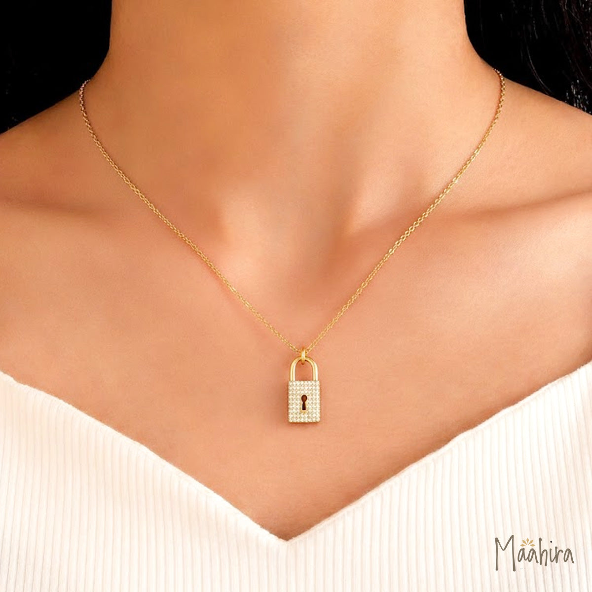 Diamond Lock Necklace