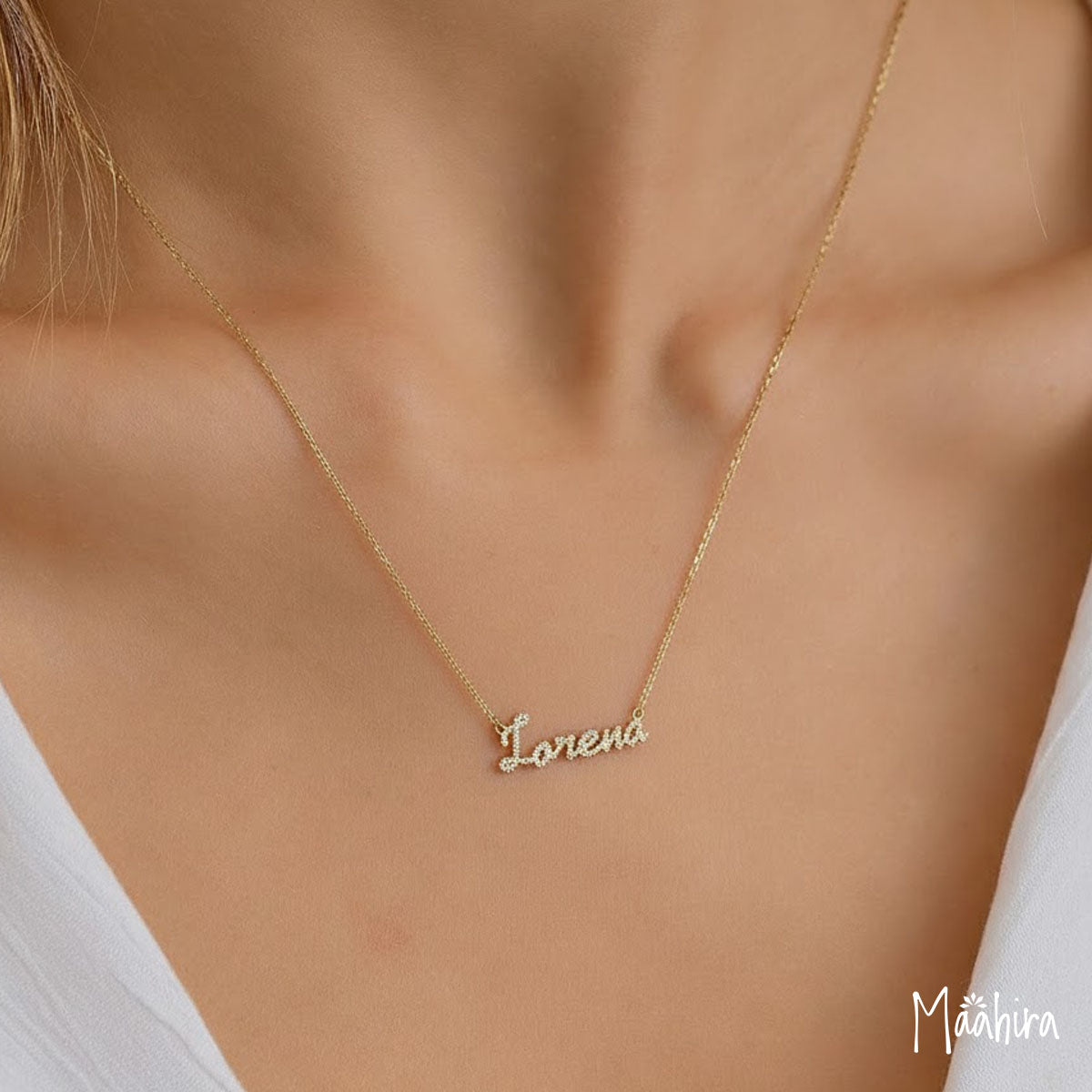 Diamond Lorena Name Necklace