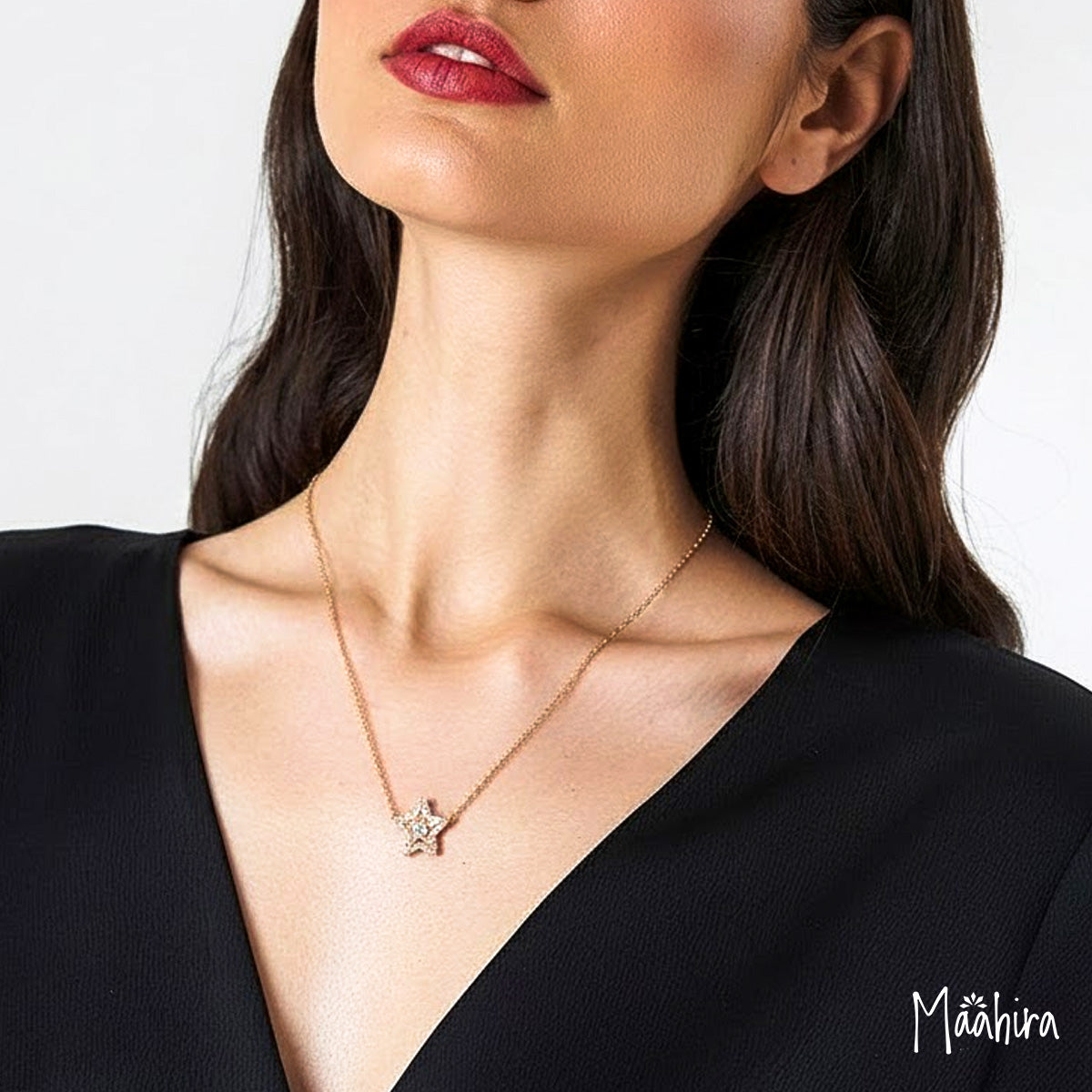 Diamond Studded Star Necklace
