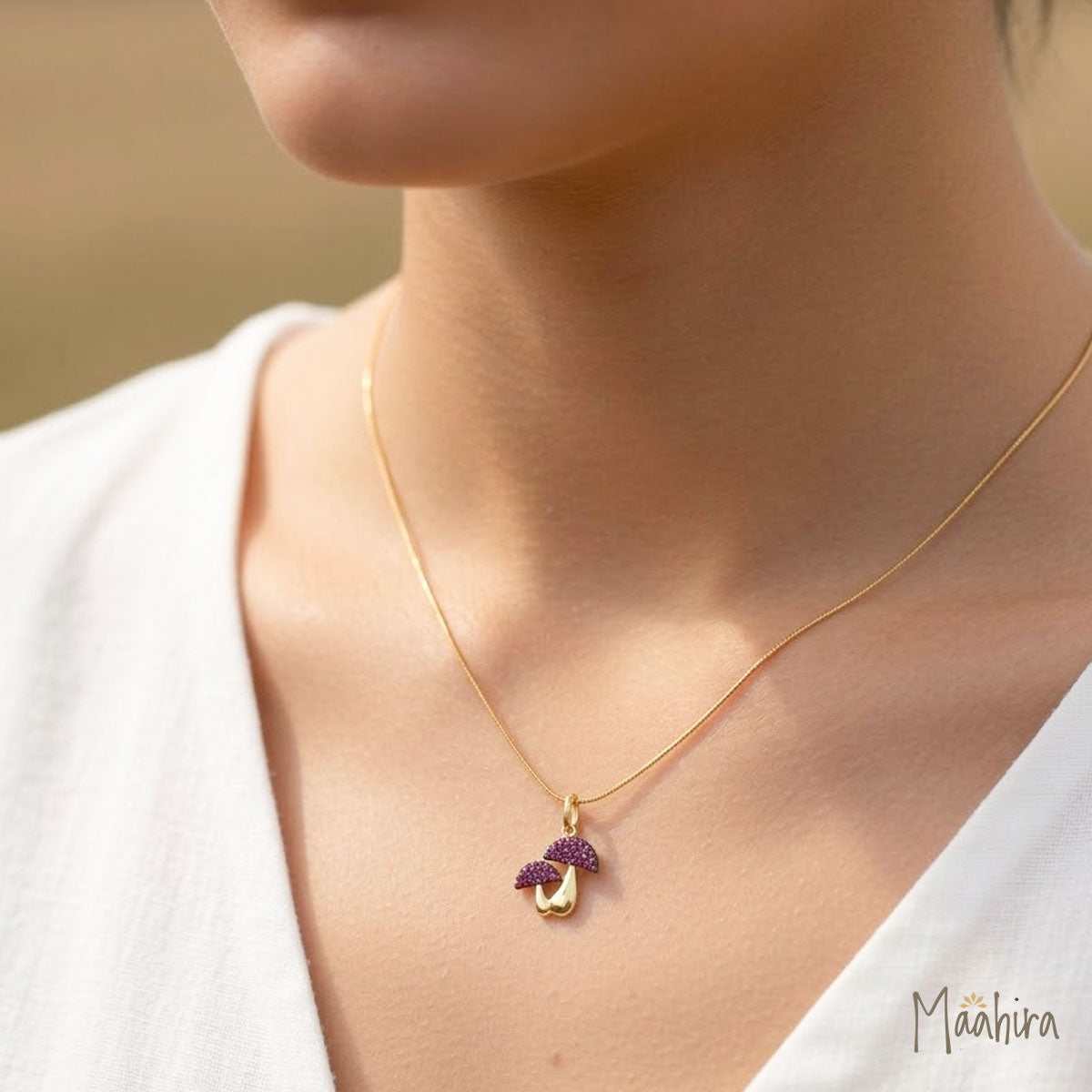 Mushroom Shaped Diamond Pendant